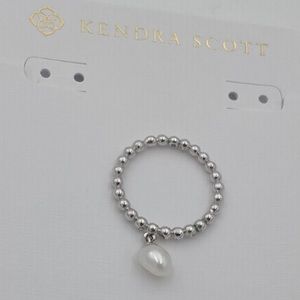 Kendra Scott-Beaded Freshwater Pearl Dangle Ring Size 8 NWOT